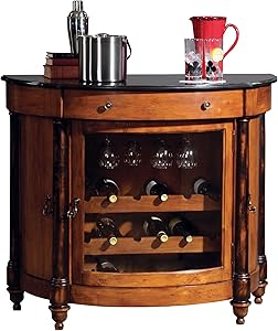 Howard Miller Merton Wine and Bar Storage Console 547-300 – Moderately Distressed Wooden Furniture