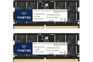 Timetec Premium 32GB KIT(2x16GB) DDR5 5600MHz PC5-44800 Unbuffered Non-ECC 1.1V CL46 1Rx8 Single Rank 262 Pin SODIMM Laptop M