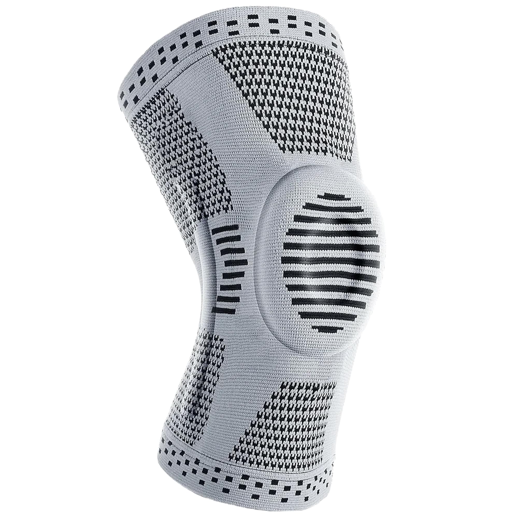 360 RELIEF - Compression Knee Brace with Gel Pads and Side Knee Stabilizers, Joint Support, Comfort, Active Recovery, Running, Workout Protection - Medium, Grey + Laundry Bag