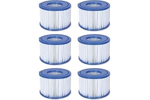 COLEMAN Bestway SaluSpa 90352E Swimming Pool Filter Pump Type VI Replacement Drop Down Cartridge Accessory for Clean and Hygienic Water (6 Pack)