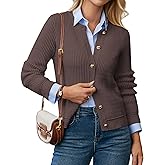 GRACE KARIN Knit Cardigan Sweaters for Women Long Sleeve Ribbed Button Up Sweater 2026 Spring Casual Jacket