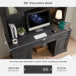 JXQTLINGMU Farmhouse 76" Height Computer Desk with