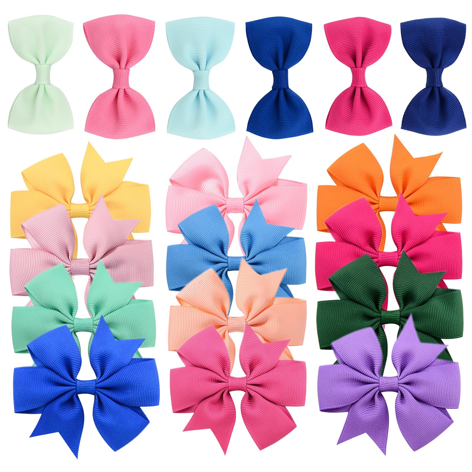B-HOT 18Pcs Baby Girls Hair Bows Clips Non-slip Hair Barrettes for Infant Toddlers Kids Alligator Clip with Grosgrain Ribbon Covered Hair Clip Multicolor #C