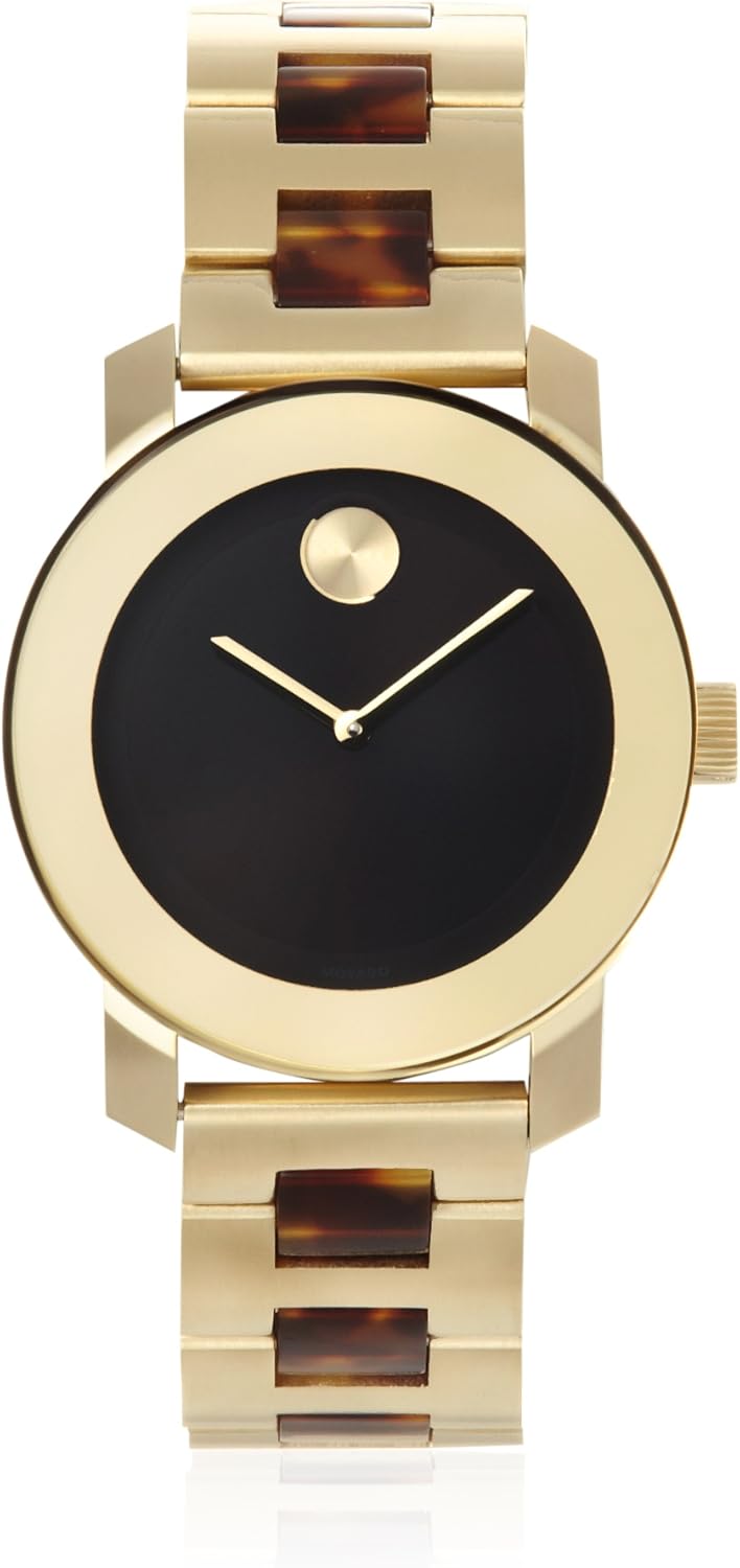 Movado Womenâs MOV-3600111 Bold Gold and Brown Ion-Plated Stainless Steel Watch: Movado: Amazon 