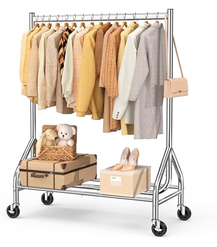 SunnyPoint Heavy Duty Rolling Garment Rack in the Clothes Racks