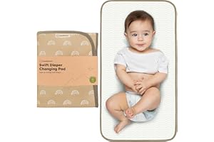 KeaBabies Portable Diaper Changing Pad, Easy Wipe Clean - Foldable Waterproof Baby Changing Mat for Diaper Bag, Compact, Lightweight, 25x13 Newborn, Infant, Baby Changer Travel Essential (Rainbow)