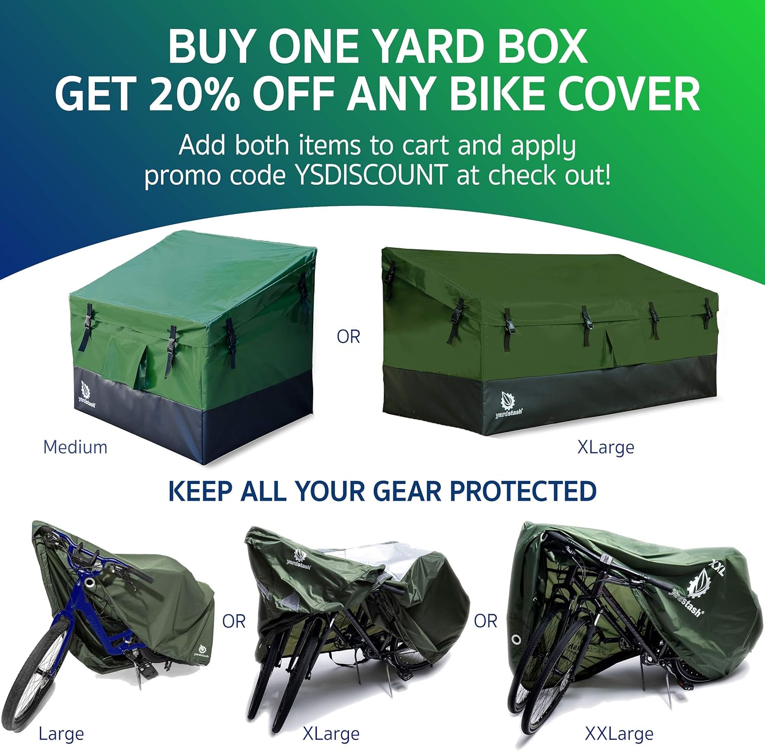 YardStash Bicycle Cover XL: Extra Large Size for Beach Cruiser Cover, 29er Mountain Bike Cover, Electric Bike Cover, Multiple Kids' Bike Cover and Cover for Bikes with Baskets, Child Seats or Racks : Sports & Outdoors