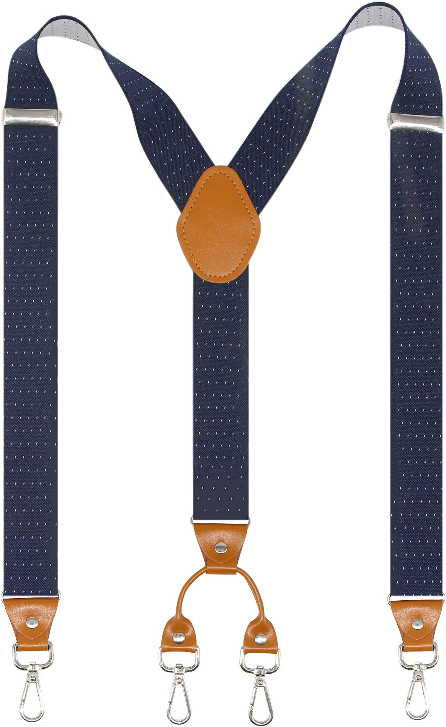 Men's Suspender Wide Adjustable and Elastic Braces Y Shape with Very Strong Hooks-Heavy Duty
