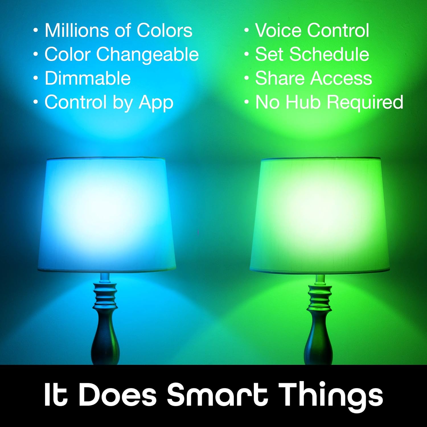 Geeni Prisma 1050 Wi-Fi Multicolor Light Bulbs (2700K), 4-Pack – Dimmable LED Bulbs, 75-Watt Equivalent – No Hub Required – Works with  Alexa, Google Assistant, Microsoft Cortana - - 