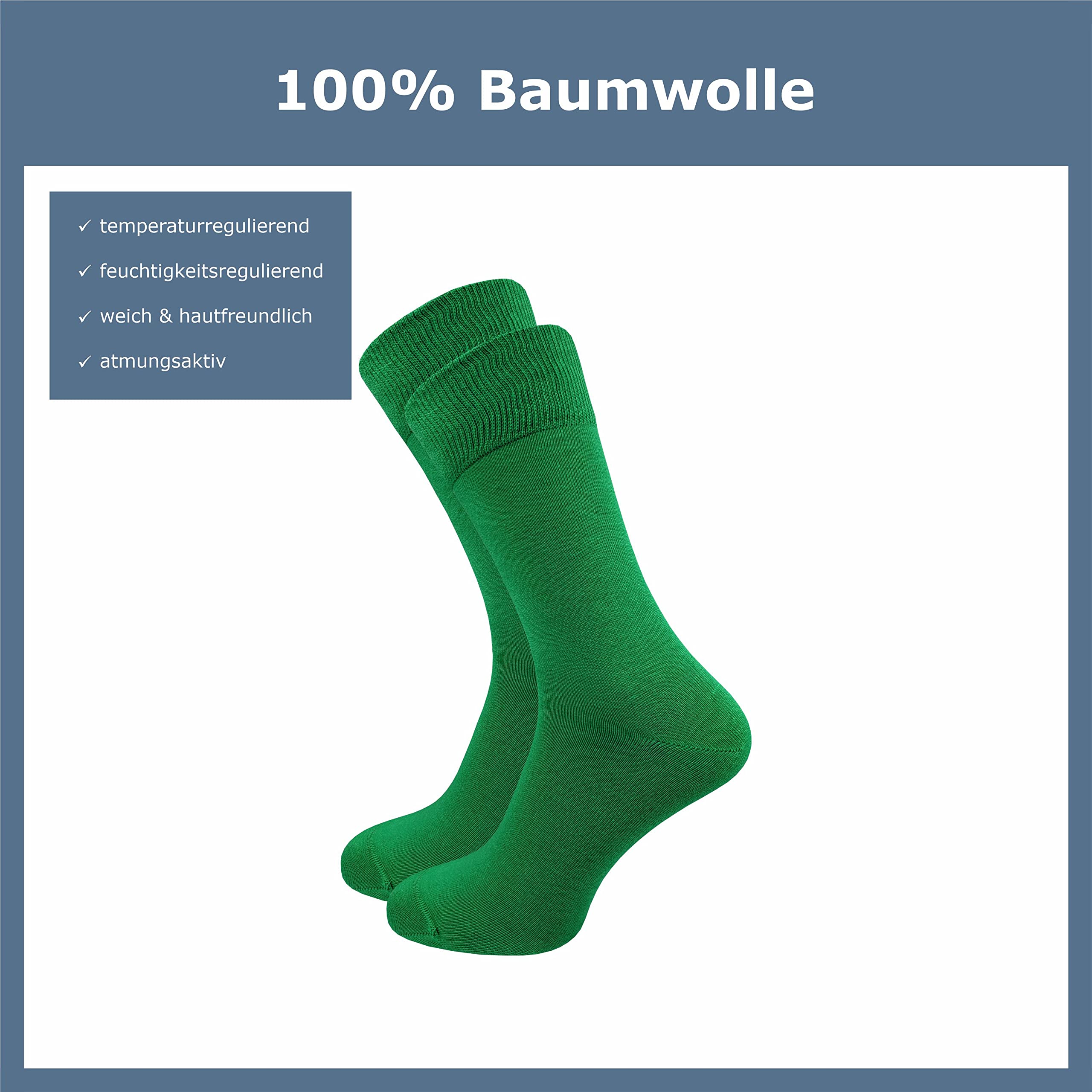 ca·wa·so Herren Socken aus 100% Baumwolle | Reine Baumwollsocken im 10er-Set | Freizeitsocken ohne Naht mit verstärkter Ferse & Spitze (43-46, farbig 1) 2