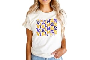 OLIVE LOVES APPLE Trendy Vikings Sports Fan Shirt for Women, Teens & Kids Purple Team Pride Girly Outfit for Baby