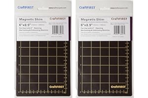 CraftFIRST 6 x 8.9" Magnetic Shim with Popular Card Size Grids Die Cutting Accessaries (2 Shims)