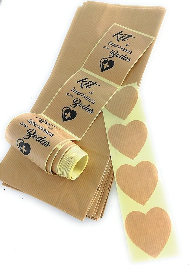 Bolsas kraft Kit supervivencia para bodas: Amazon.es: Hogar