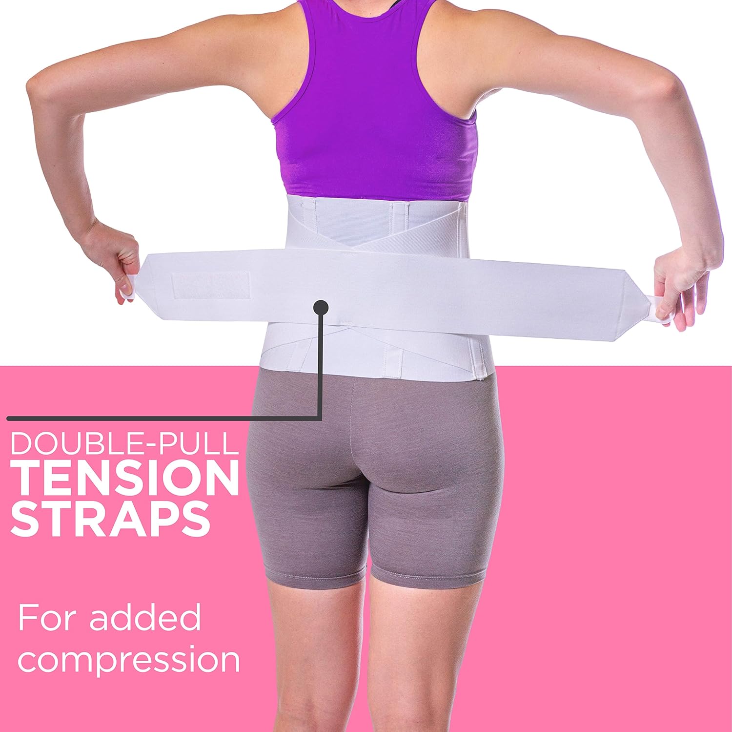 BraceAbility Women's Back Brace for Female Lower Back Pain - Lightweight Soft White Elastic Lumbar Compression Support Belt is Discreet Under Clothes for Ladies, Nurses, Walking (Medium): Industrial & Scientific