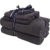 Everplush Diamond Collection 6-Piece Bath Sheet Set, Soft Plush Jacquard Luxury Bath Towels,Highly Absorbent & Fast-Drying Luxury Towels Sets for Bathroom,Shower, or Spa (Charcoal, Bath Sheet 6PK)