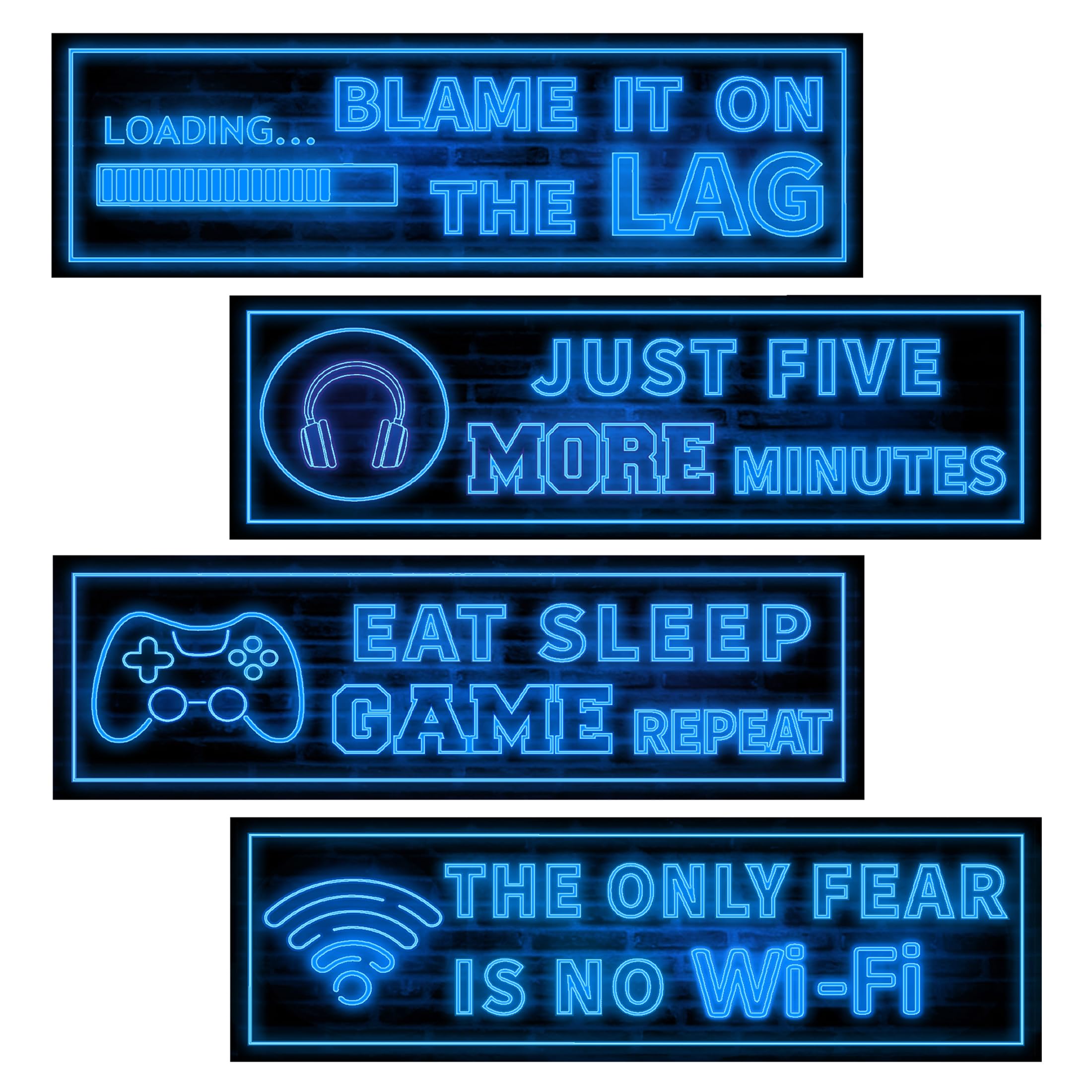 Photo 1 of Robmoda Eat Sleep Game Wall Decals Glow in The Dark, Gamer Controller Stickers Decor for Boy Bedroom, Joystick Video Gaming Kids Playroom Nursery Decoration (Blue)