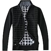 Gioberti Men's Knitted Regular Fit Full Zip Cardigan Sweater with Soft Brushed Flannel Lining