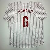 Facsimile Autographed Ryan Howard Philadelphia Pinstripe Reprint Laser Auto Baseball Jersey Size Men's XL