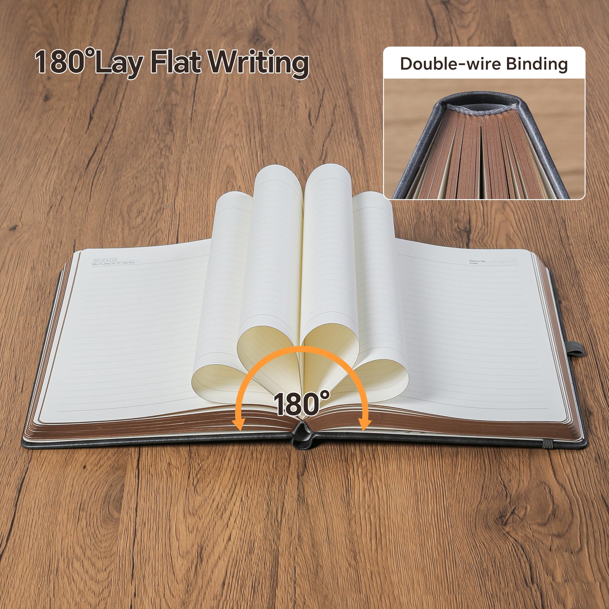 Thick Lined Journal Notebook with Pen, 360 Pages