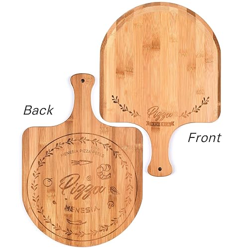 Bamboo Pizza Peel Paddle - 12"x17" Wooden Spatula & Cutting Board For Baking