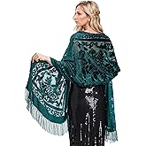 Peacock Velvet Shawl with Fringe Beaded Shawl for Women Peacock scarf Handmade Beading Indian Wraps for wome Tassel