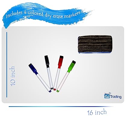 Borrado en seco imán de nevera pizarra blanca hoja 16