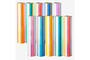 Stardustworkx Holographic Heat Transfer Vinyl Vinyl Iron on Vinyl Sheets Bundle for HTV 10 Inch X 12 Inch for Cricut Silhouet