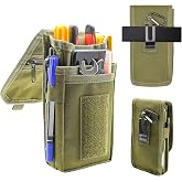 KATOLK Belt Tool Pouch, Tactical Utility Organizer with Cell Phone Holder, Durable Heavy-Duty 1000D Nylon EDC Multitool Holster with Multi-Pockets for Electricians, Handymen, Work, Hiking
