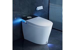 HOROW Artistic Smart Toilet with Powerful Flush, Auto Open/Close Lid, Bidet with Instant Warm Water, Elongated Heated Seat, D