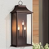 Lawyettle Dusk to Dawn Outdoor Wall Lights 3-Light, Oil Rubbed Bronze Exterior Lighting Fixtures, 25.3" Large Outdoor Wall Sc