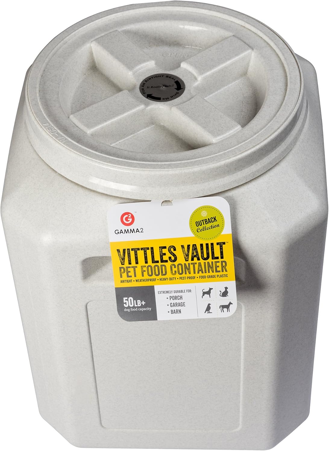 Gamma2 Vittles Vault Outback 50 lb Airtight Pet Food Storage Container