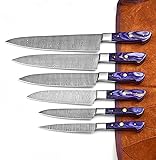 ZE 06 Pc's Custom Damascus Steel Kitchen Knife Set