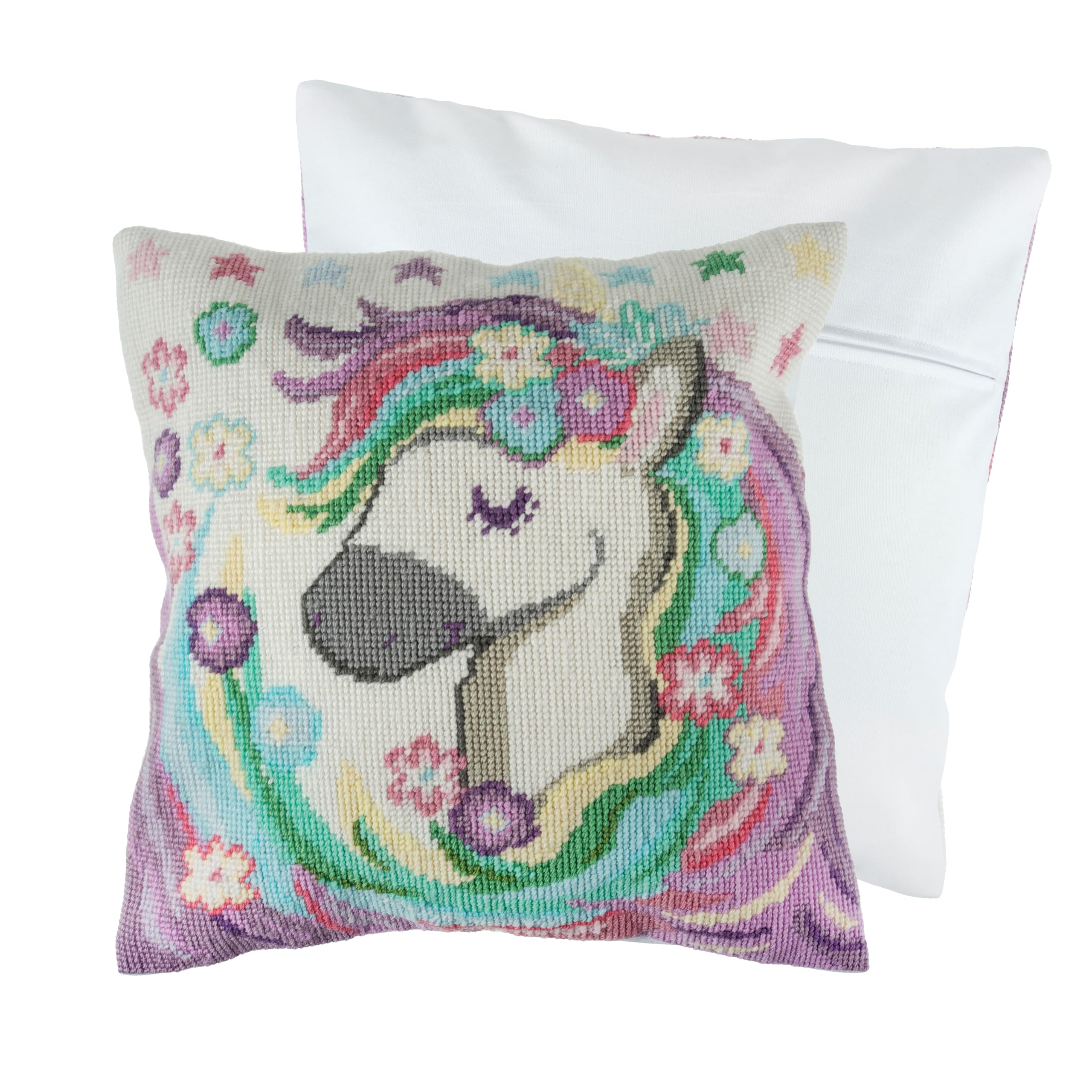 Trimits Half Stitch/Tapestry Kit: Cushion Cover: Unicorn