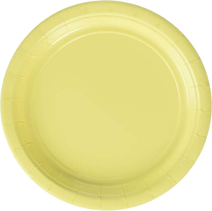Light Yellow Round Paper Plates 7" Party Supply 120