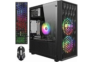 STGAubron Gaming PC Desktop,R5 5500,RTX 3050 6G,16G DDR4,512G SSD | Gaming Computer Tower for Streaming,Video Editing,Home,School,R5 up to 4.2GHz,ARGB Fan,WiFi 6,BT 5.2,4K DP,HDMI,Win11 Home