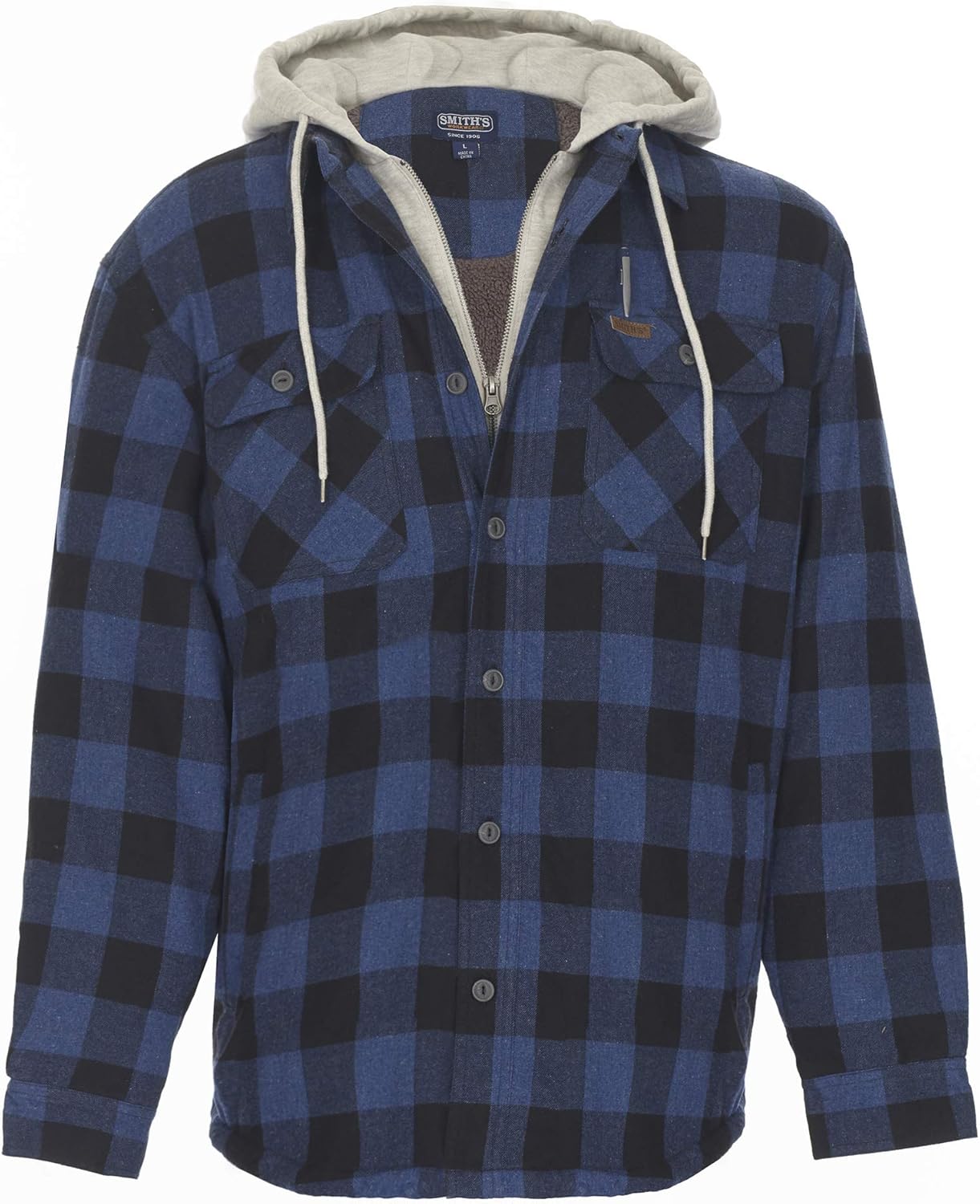 Smith's Workwear mens Sherpa Lined Hooded Flannel Jacket at Amazon Men