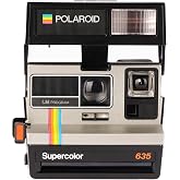 Polaroid 635 Supercolor Instant Print Camera &ndash; Silver Grey Rainbow Vintage | Built-In Flash | Uses Polaroid 600 Film (Renewed)