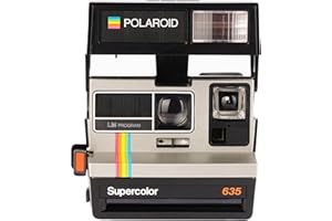 Polaroid 635 Supercolor Instant Print Camera – Silver Grey Rainbow Vintage | Built-In Flash | Uses Polaroid 600 Film (Renewed