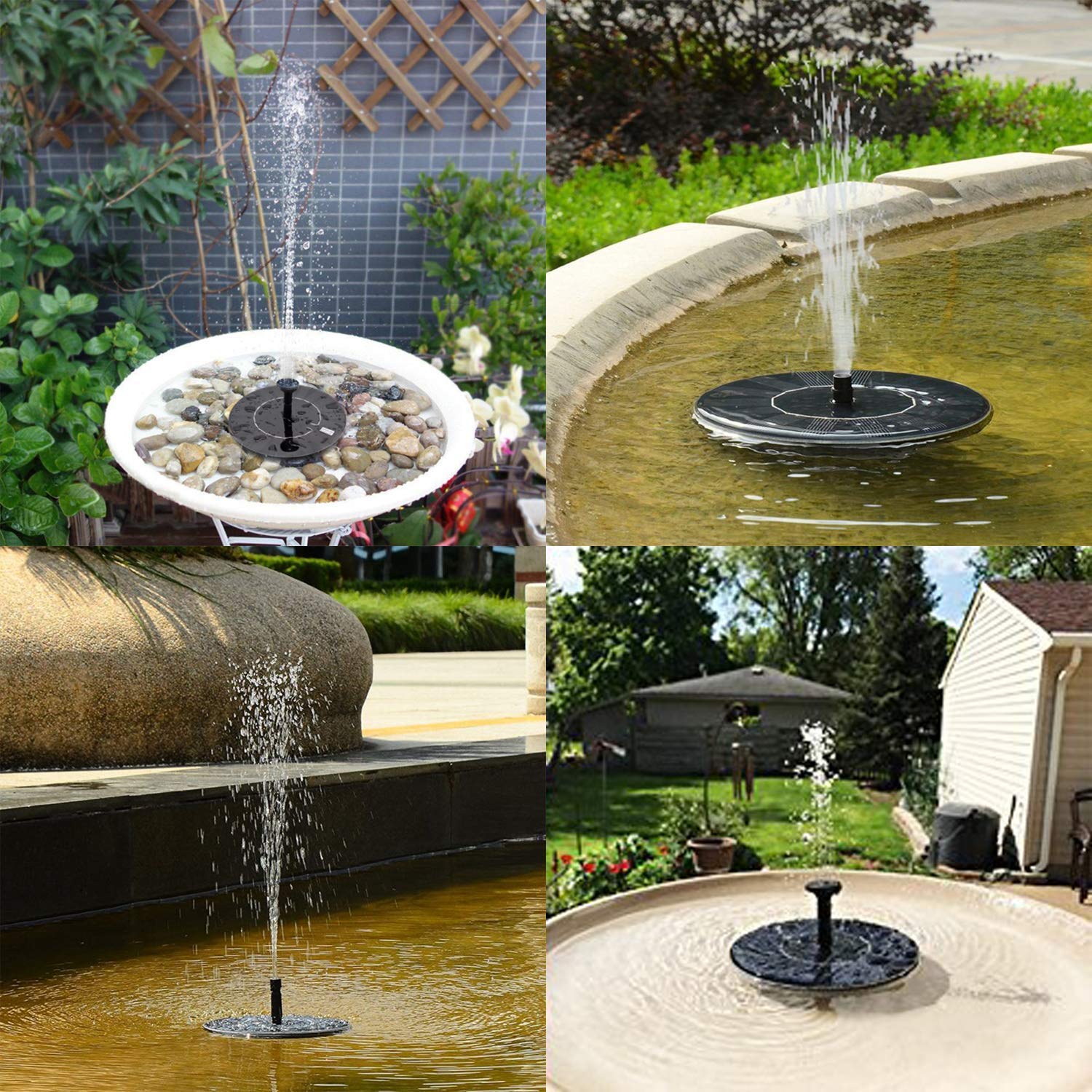 OriFiil 2.5W Solar Water Fountain with Battery Backup,Floating Solar Powered Water Feature Pump for Garden Pond/Pool,Bird Bath - 2019 New Upgraded