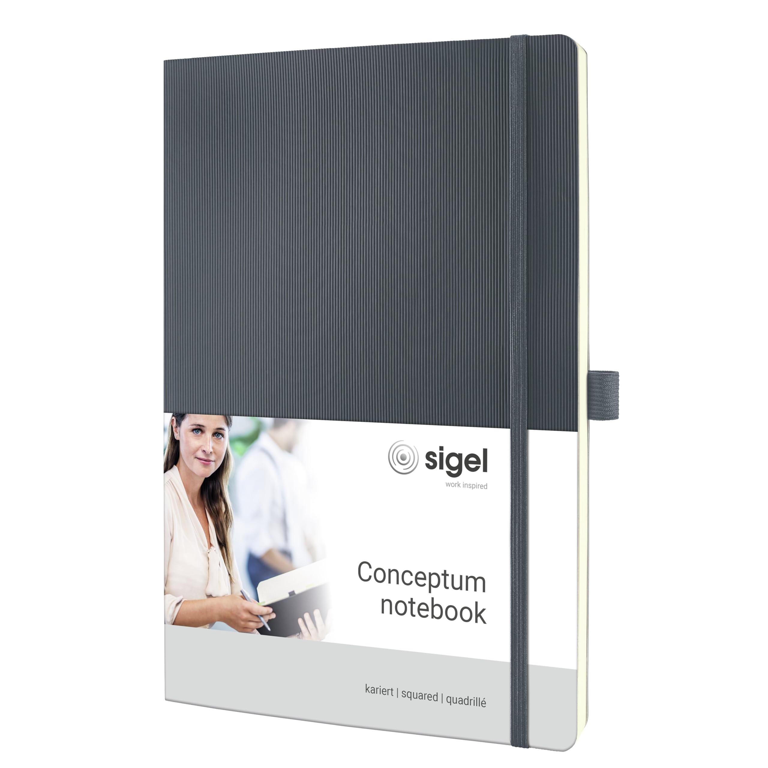 SIGEL CO318 Premium Notebook squaRed, A4, softcover, Grey - Conceptum