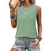 WIHOLL Women's Sleeveless Summer Crewneck Loose Fit Tank Tops