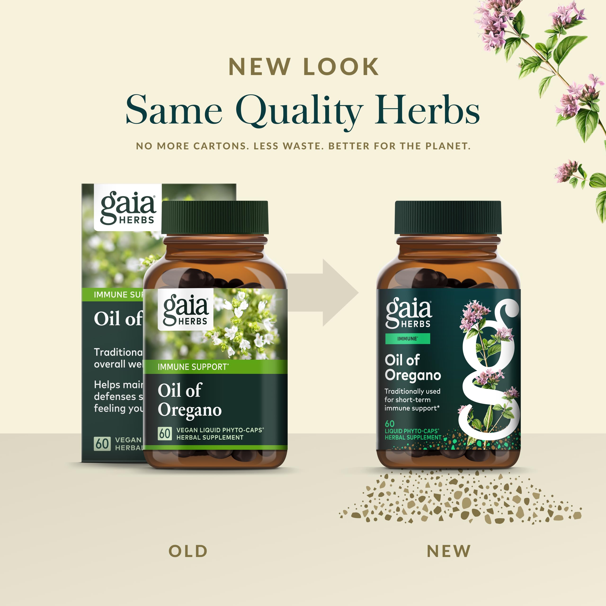 Gaia Herbs Oil of Oregano - Immune & Antioxidant Support Supplement - with Oregano Oil, Carvacrol & Thymol* - 60 Vegan Liquid Phyto-Capsules (30-Day Supply)