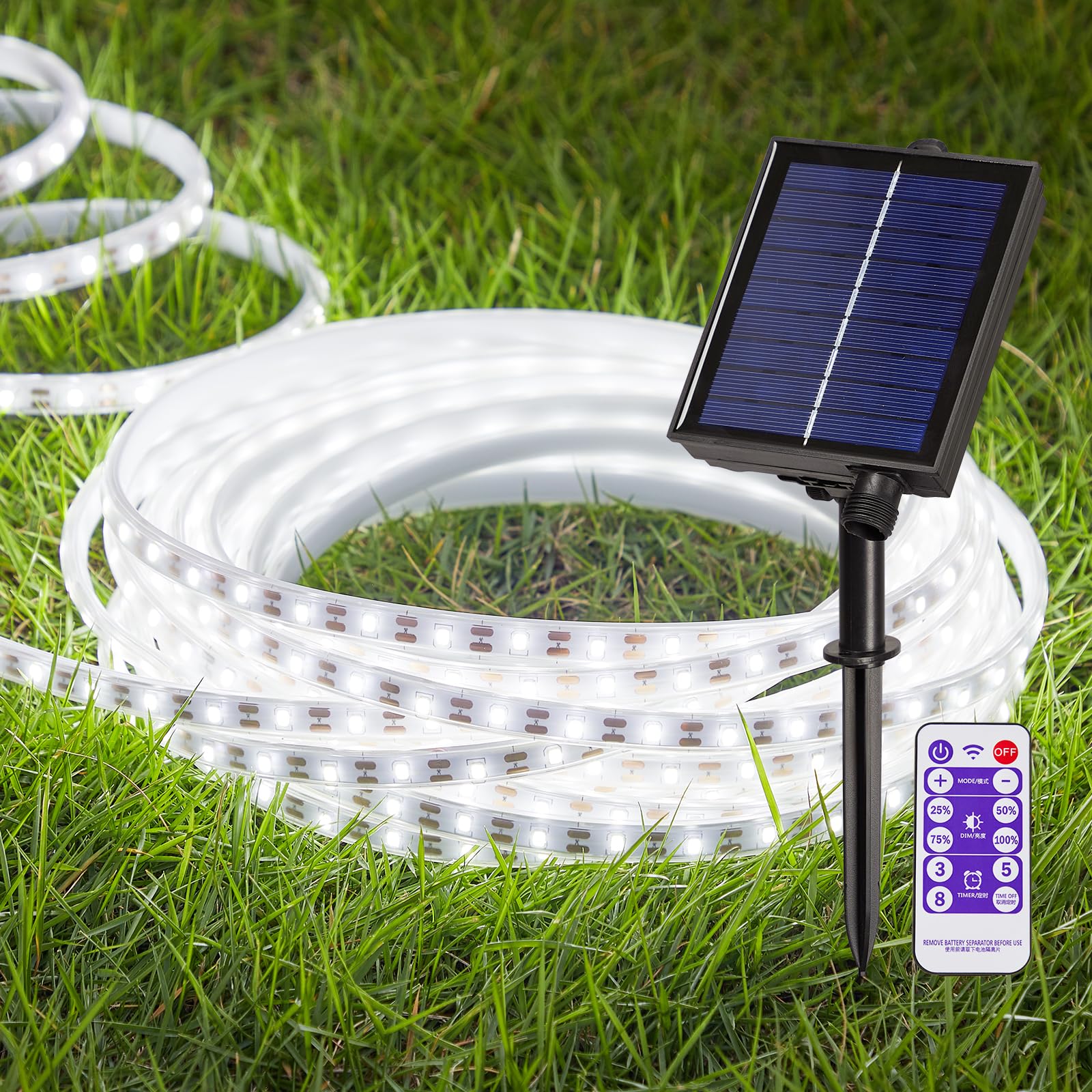 LUHLEE 16.4ft Solar LED Strip Lights,2024 Upgrade Outdoor Rope Lights 8 ...