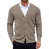 Runcati Men's Cardigan Sweater V Neck Long Sleeve Casul Cardigan Button Down Knitted Sweaters with Pockets