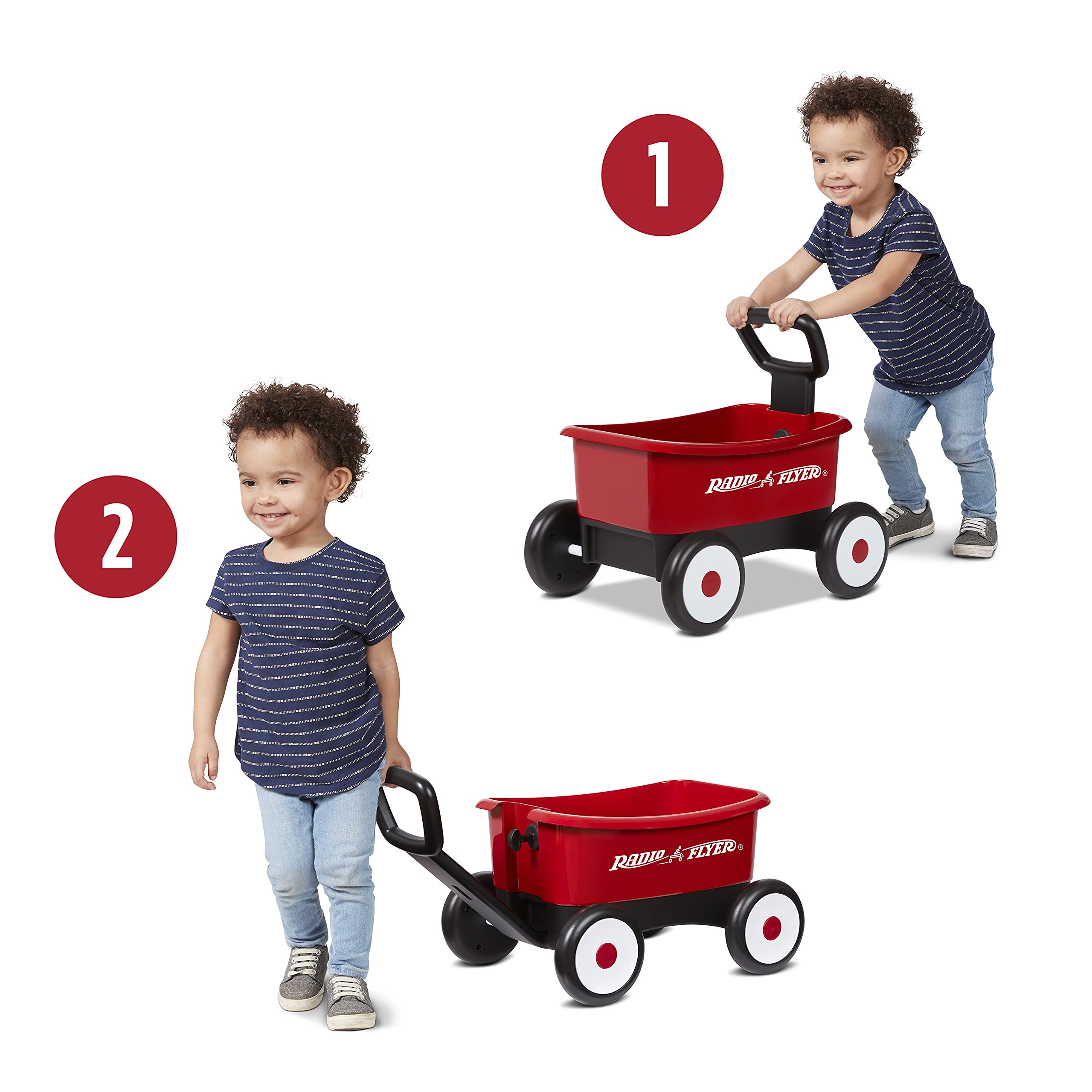 Radio Flyer My First Wagon, Push and Pull Toy Cart for Toddlers 1-4, Provides Walking Balance and Confidence