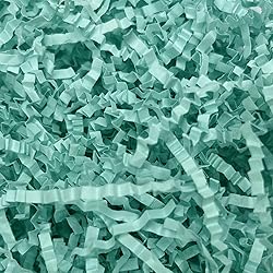2LB Teal Blue Crinkle Cut Paper Shred Filler, Paper