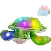 Glow Guards 14'' Light up Sea Turtle Stuffed Animal Ocean Life Soft Plush Toy Pillow with Lullabies LED Night Lights Children's Day Birthday Gifts for Toddler Kids