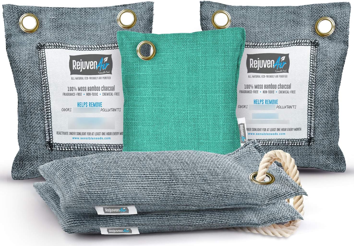 Sensible Needs Charcoal Air Purifying Bag (5 Pack 200g, 50g, 75g