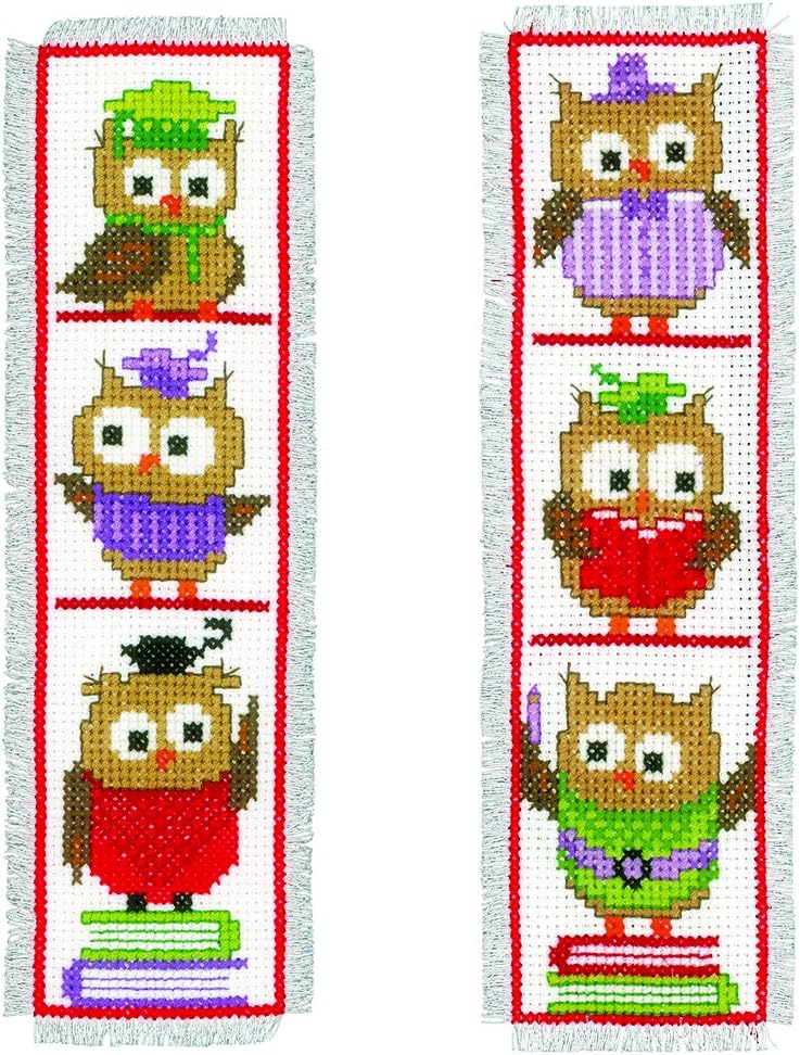 Vervaco Bookmarks Owls AIDA, Set of 2, Multi