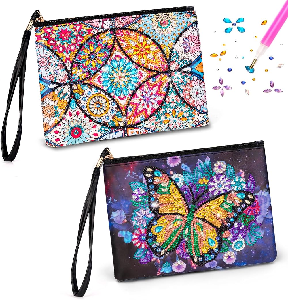 Flnlano Diamond Art Bags Craft Kit for Girls Ages 6-12